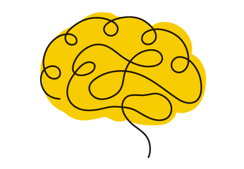 Illustration of a brain. Psychology.