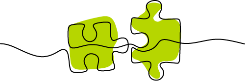 Illustration of two puzzle pieces fitting together